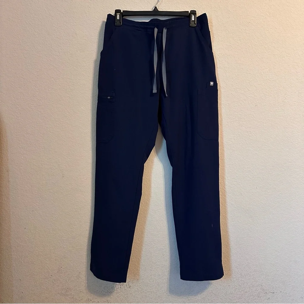 Figs Cairo Cargo Scrub Pants Size Medium Navy Blue